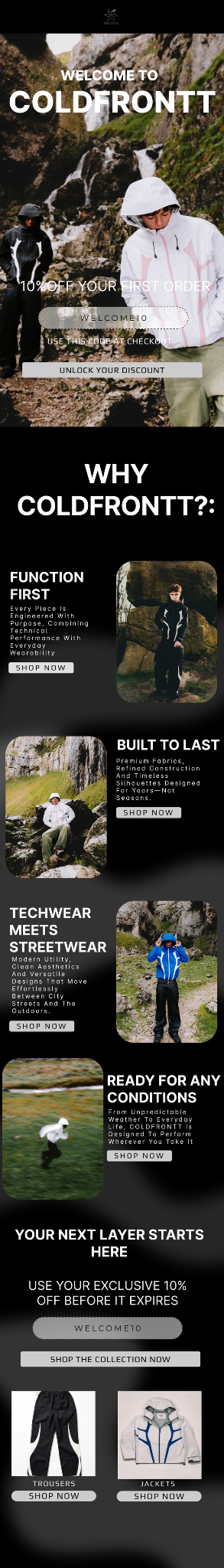 Coldfrontt email design by Gazi Digital