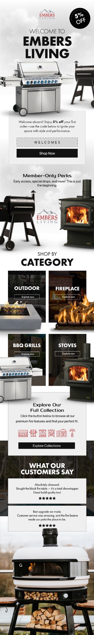 Embers Living email design by Gazi Digital
